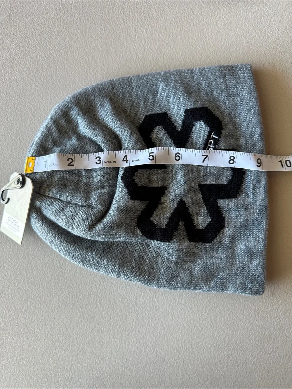 Mens Black Beanie with White Snowflake Logo